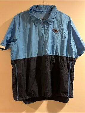 Nike Tennessee Titans Half-Zip Windbreaker - Light Blue & Navy